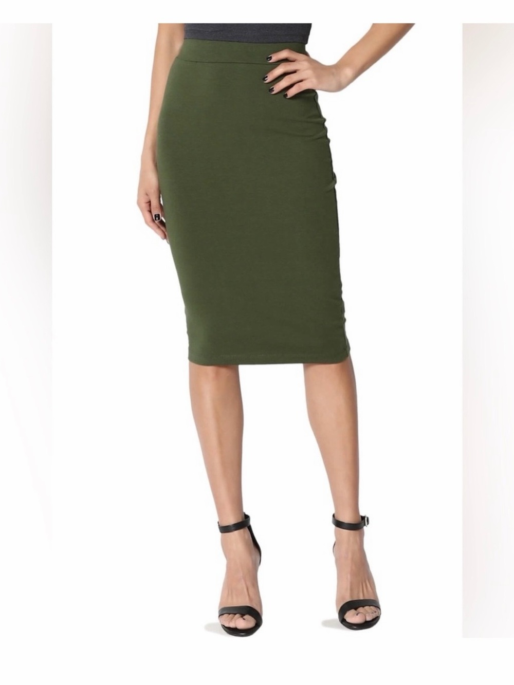 VENUS Army Green BodyCon Tummy Control Pencil Skirt, Small NWOT